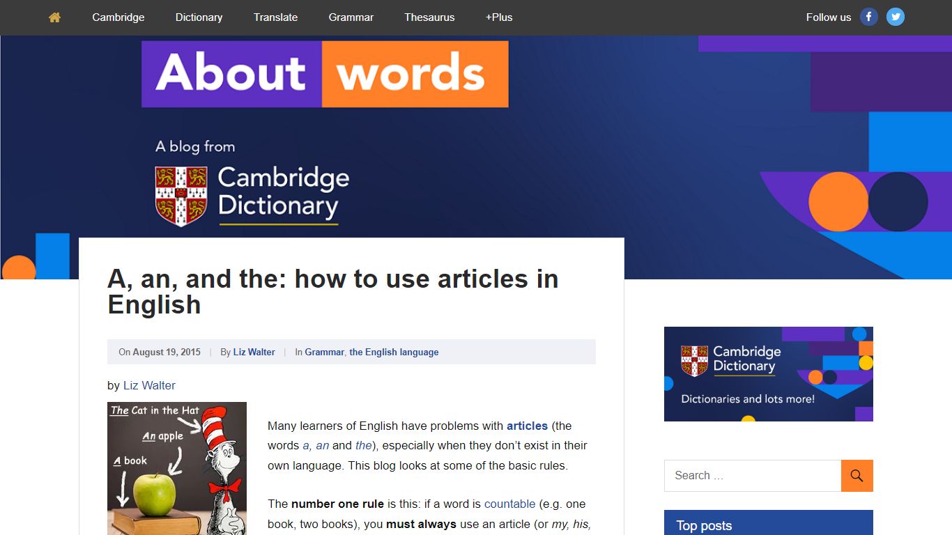 A, an, and the: how to use articles in English – About Words ...