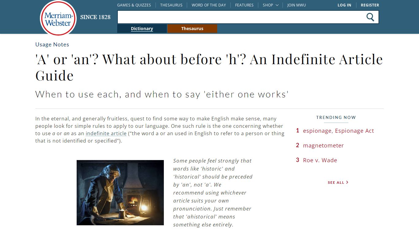 A vs. An: When to Use Indefinite Articles | Merriam-Webster