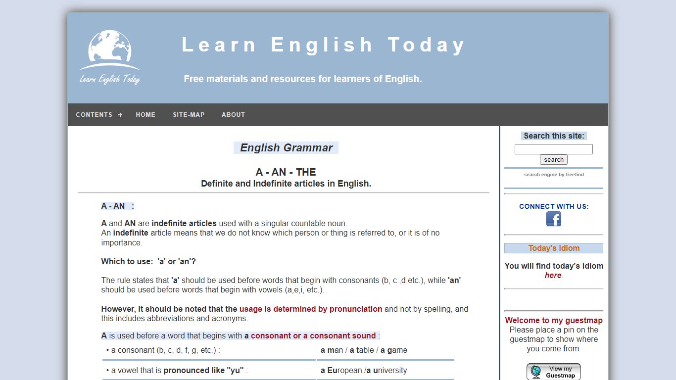 English grammar - a, an, the | Learn English Today